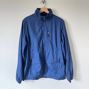 LL Bean Men's Navy Blue "Casco Bay" Mesh Lined Windbreaker Jacket w/ Front Zip